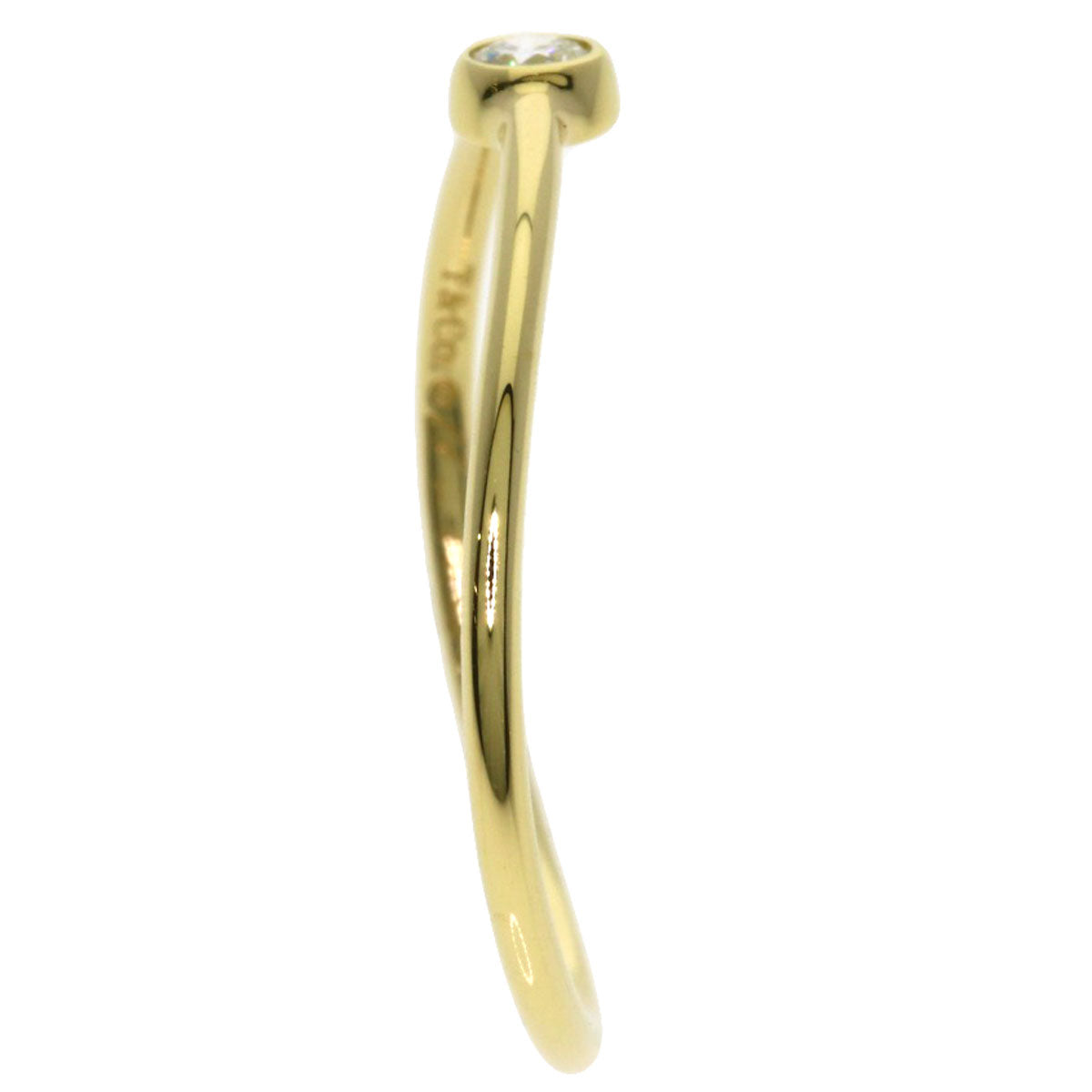 TIFFANY&Co. Single Wave Diamond Ring K18 Yellow Gold Ladies [Used]
