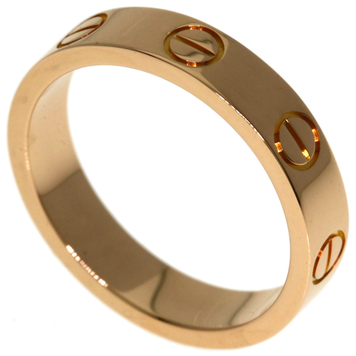 CARTIER mini love ring #47 Ring K18 Pink Gold Ladies [Used]
