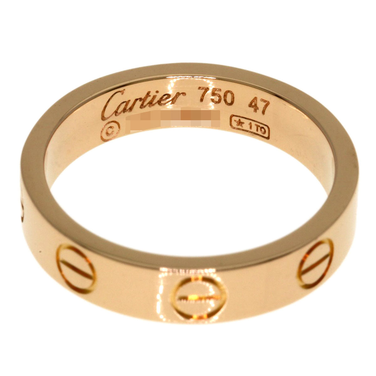 CARTIER mini love ring #47 Ring K18 Pink Gold Ladies [Used]