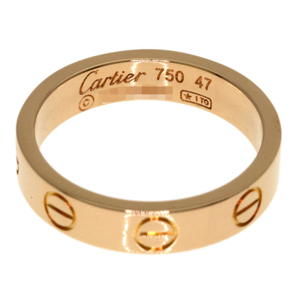 CARTIER mini love ring #47 Ring K18 Pink Gold Ladies [Used]