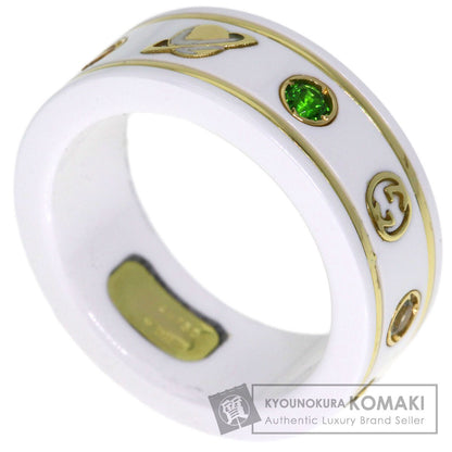 GUCCI Icon Multicolor Gemstone #9 Ring K18 Yellow Gold Ladies [Used]