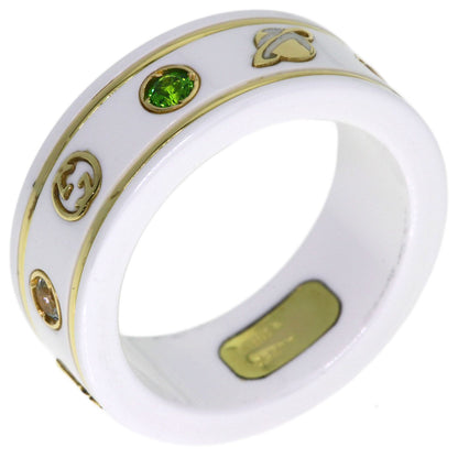 GUCCI Icon Multicolor Gemstone #9 Ring K18 Yellow Gold Ladies [Used]