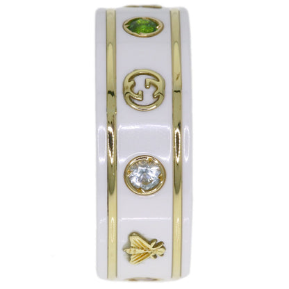GUCCI Icon Multicolor Gemstone #9 Ring K18 Yellow Gold Ladies [Used]