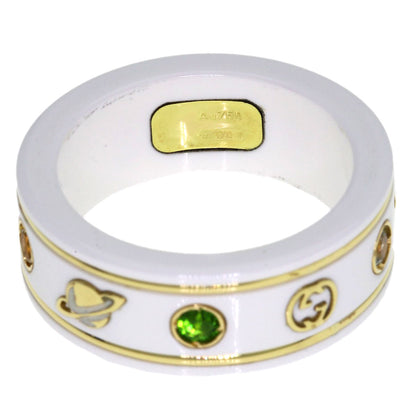 GUCCI Icon Multicolor Gemstone #9 Ring K18 Yellow Gold Ladies [Used]