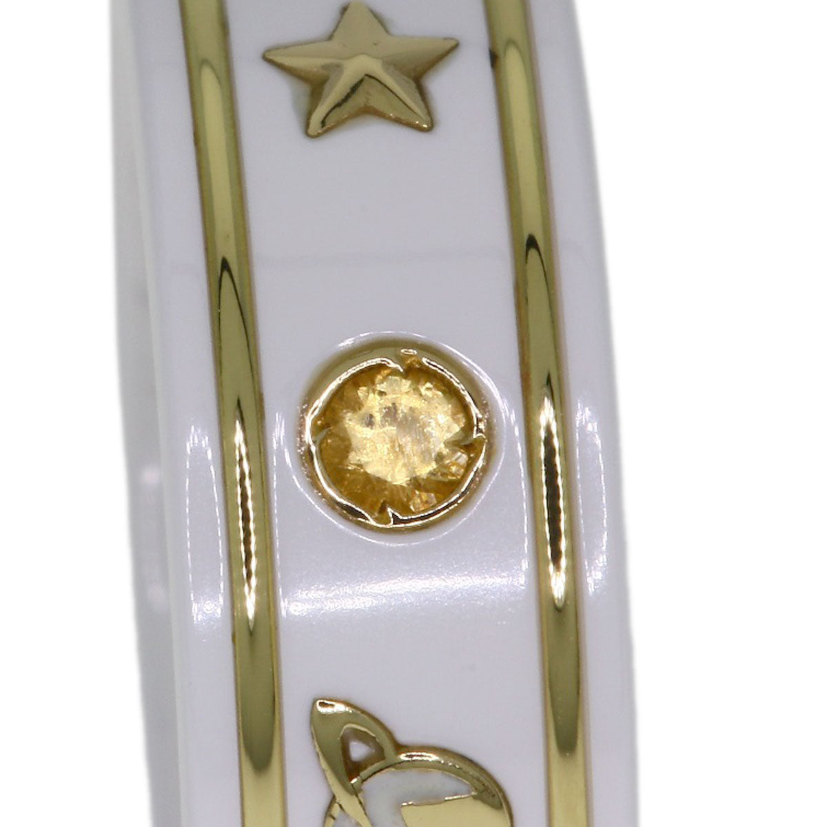 GUCCI Icon Multicolor Gemstone #9 Ring K18 Yellow Gold Ladies [Used]
