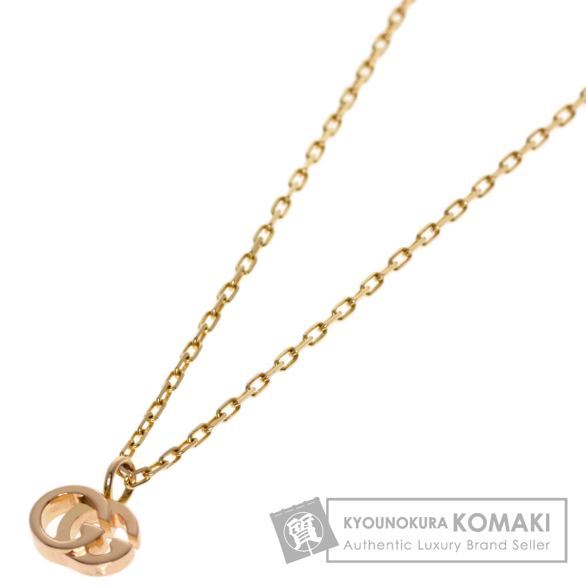 GUCCI Double G Necklace K18 Pink Gold Ladies [Used]