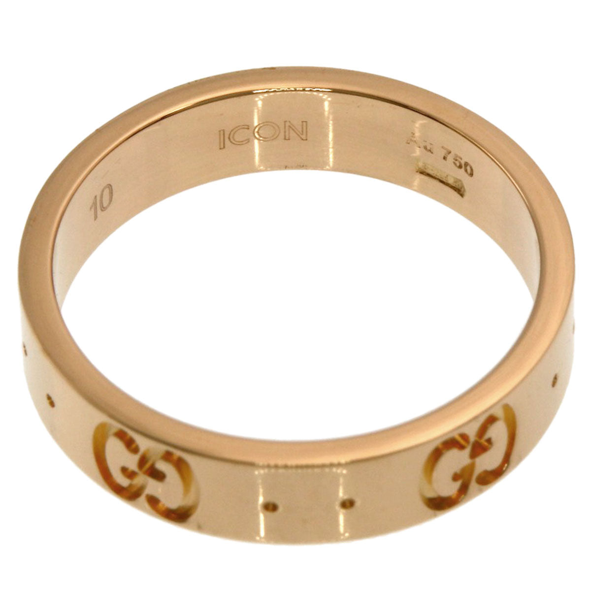 GUCCI Icon # 10 Ring K18 Pink Gold Ladies [Used]