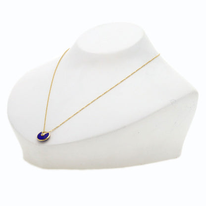 CARTIER Amulet Lapis Lazuli & Azure Stone Diamond Necklace K18 Yellow Gold Ladies [Used]