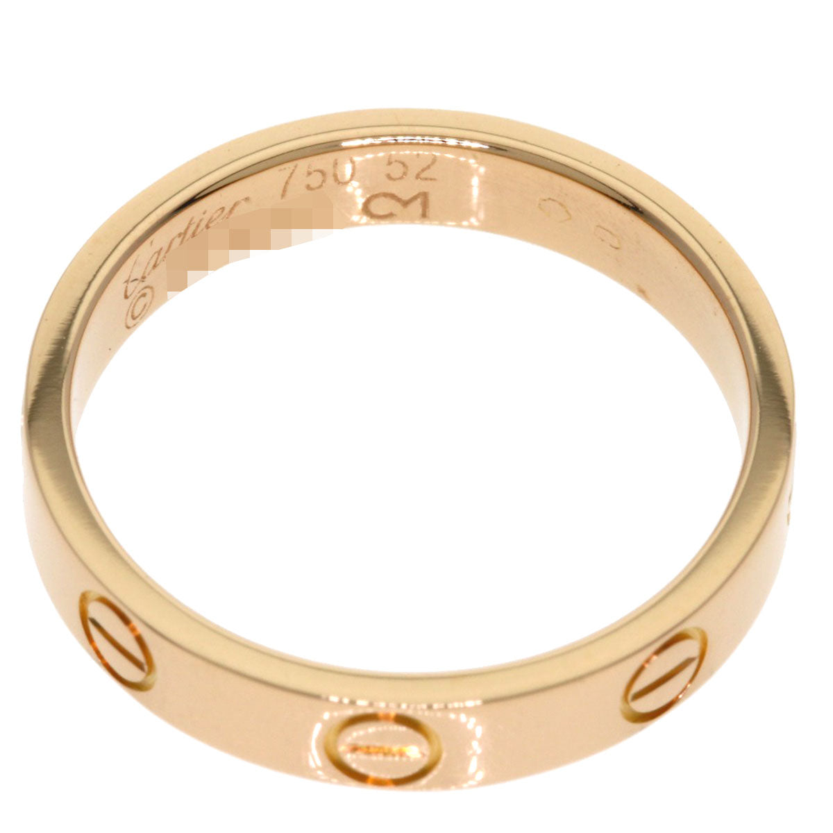 CARTIER Mini love ring # 52 Ring K18 Pink Gold Ladies [Used]
