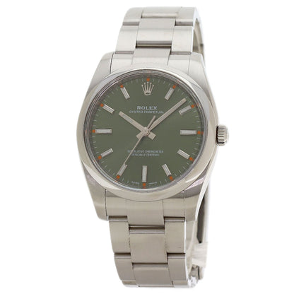 ROLEX Oyster Perpetual Olive Green Watches 114200 Stainless Steel/Stainless Steel mens