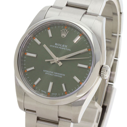 ROLEX Oyster Perpetual Olive Green Watches 114200 Stainless Steel/Stainless Steel mens