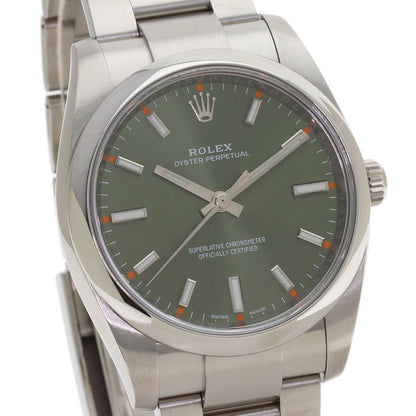 ROLEX Oyster Perpetual Olive Green Watches 114200 Stainless Steel/Stainless Steel mens