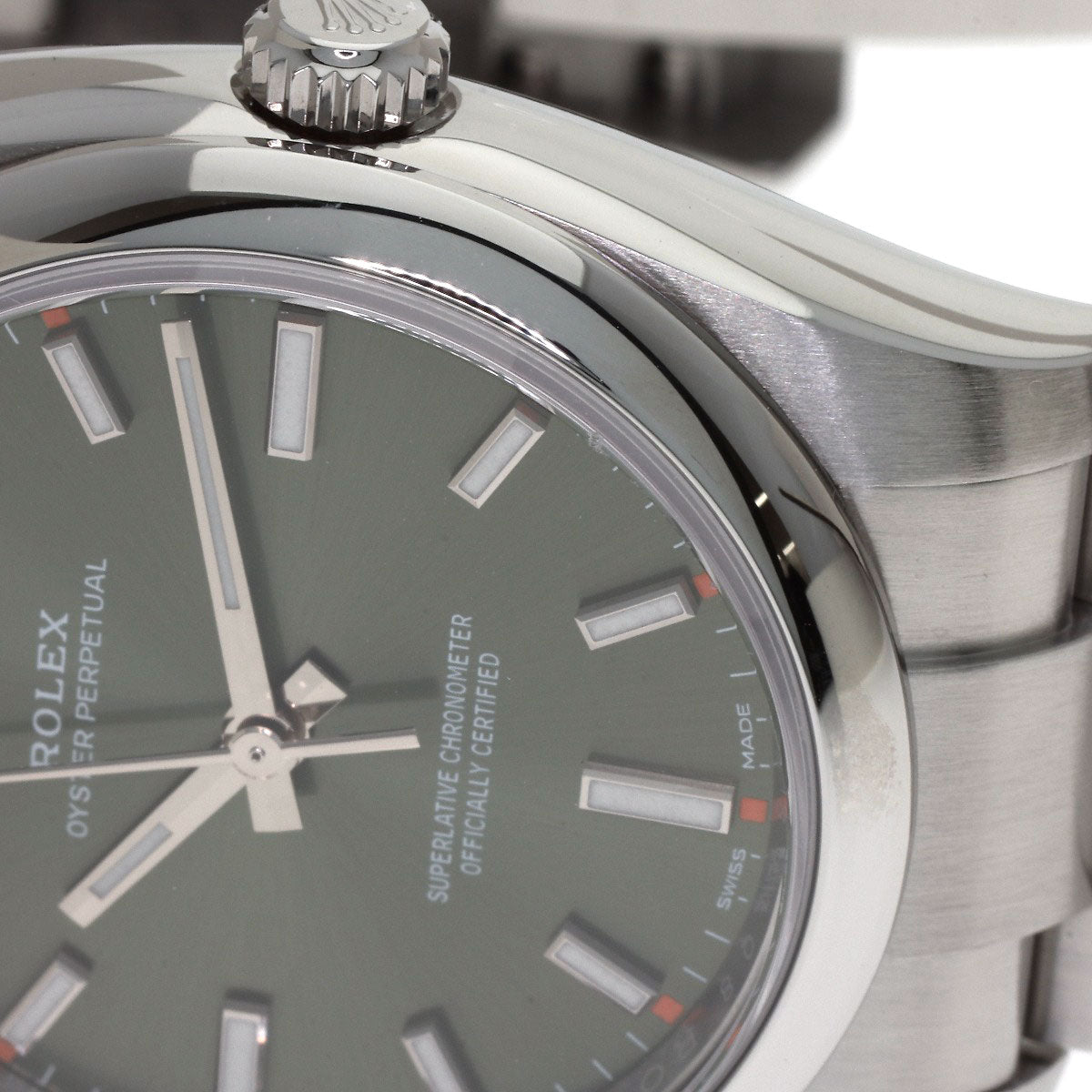 ROLEX Oyster Perpetual Olive Green Watches 114200 Stainless Steel/Stainless Steel mens