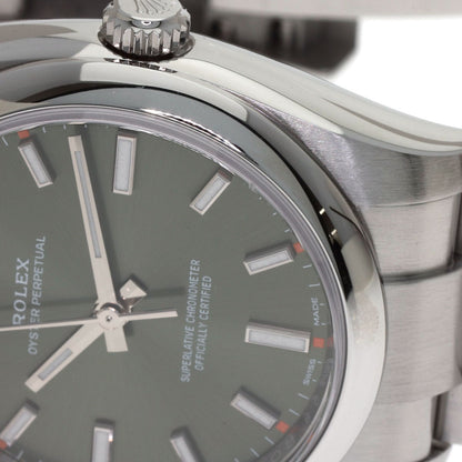 ROLEX Oyster Perpetual Olive Green Watches 114200 Stainless Steel/Stainless Steel mens