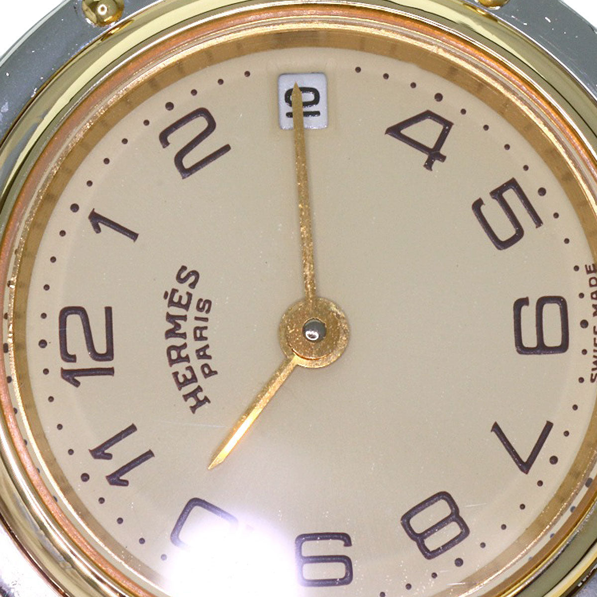 HERMES Clipper old type Watches Stainless Steel/SSxGP Ladies