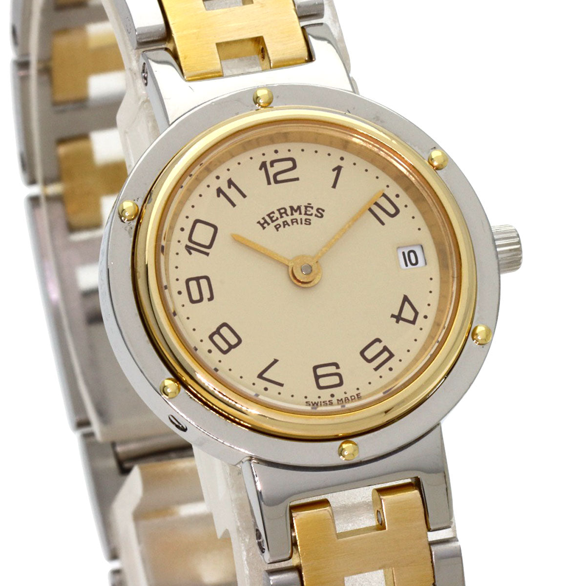 HERMES Clipper old type Watches Stainless Steel/SSxGP Ladies