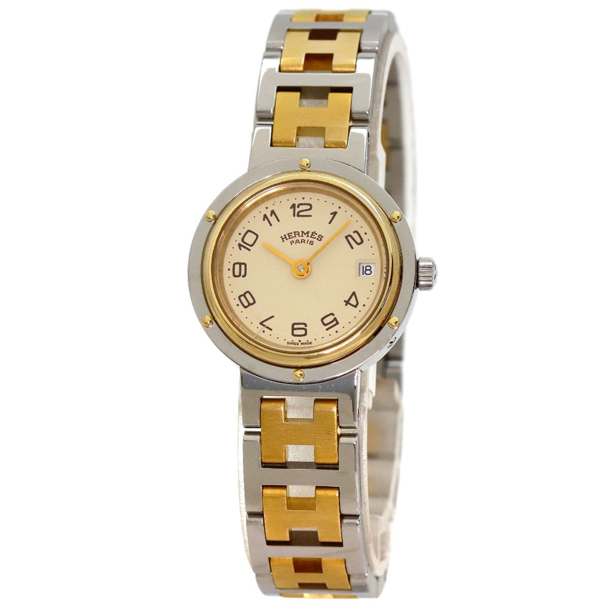 HERMES clipper old buckle Watches Stainless Steel/SSxGP Ladies
