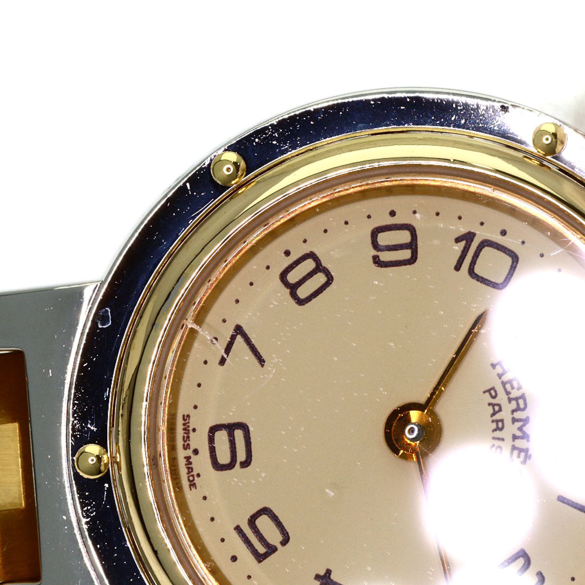 HERMES clipper old buckle Watches Stainless Steel/SSxGP Ladies