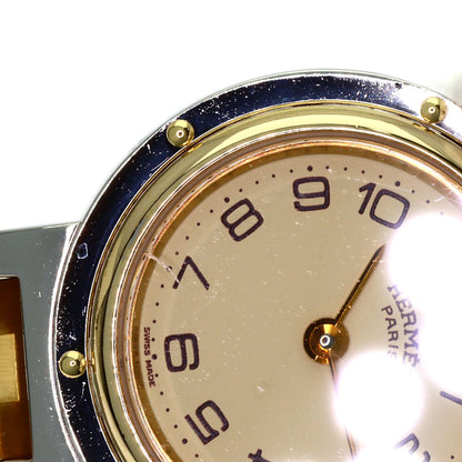 HERMES clipper old buckle Watches Stainless Steel/SSxGP Ladies