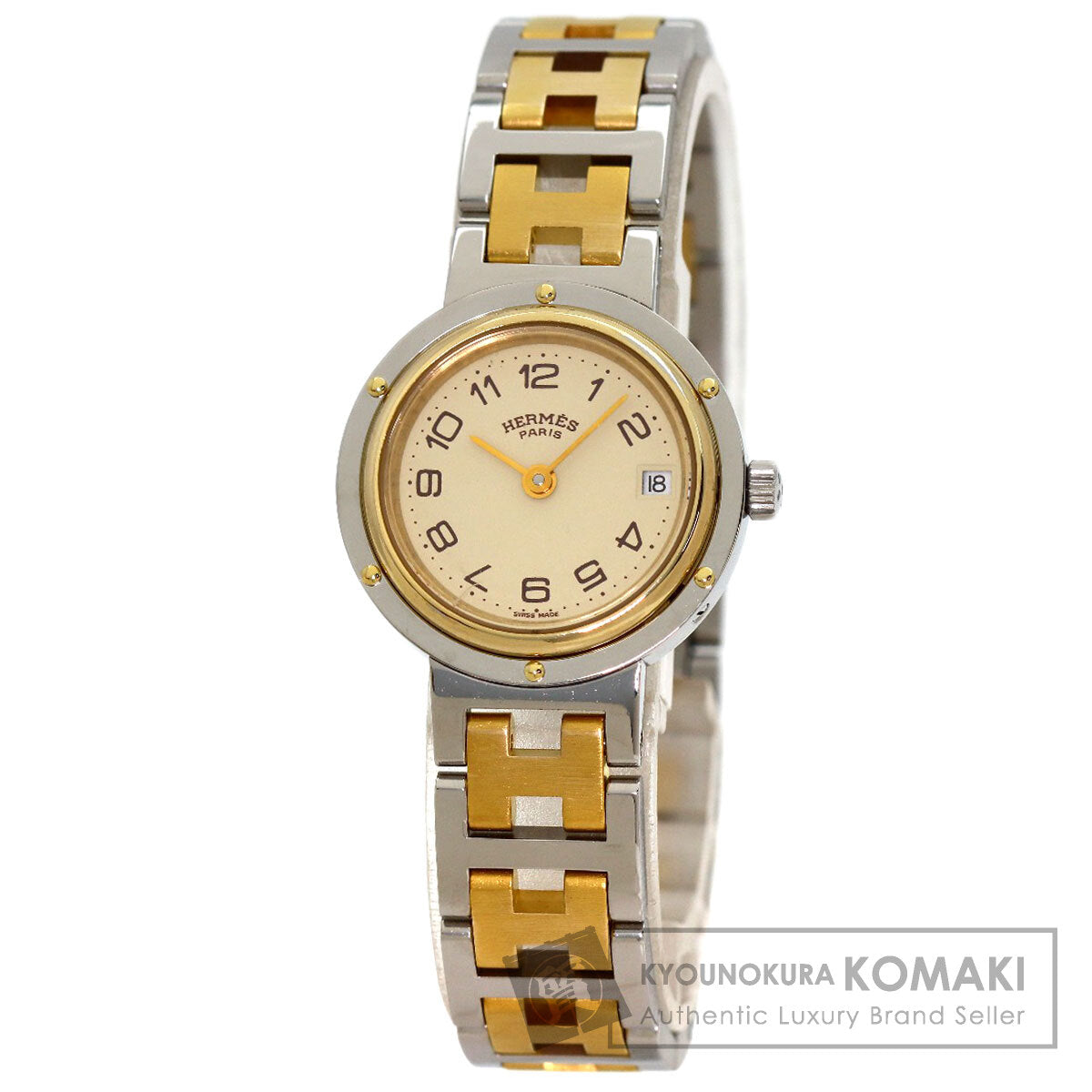 HERMES clipper old buckle Watches Stainless Steel/SSxGP Ladies