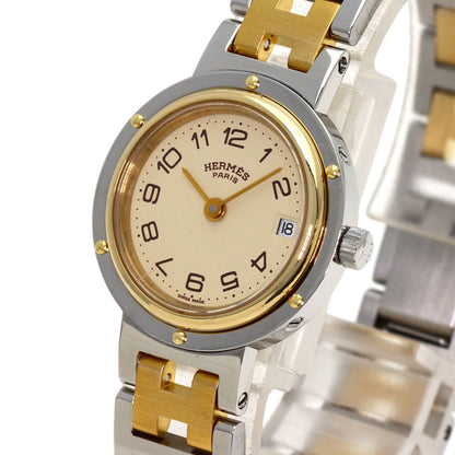 HERMES clipper old buckle Watches Stainless Steel/SSxGP Ladies