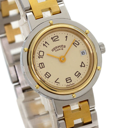 HERMES clipper old buckle Watches Stainless Steel/SSxGP Ladies