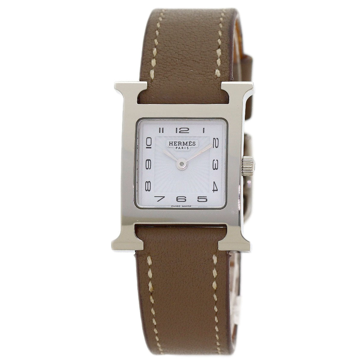 HERMES H watch Watches HH1.210 Stainless Steel/Leather Ladies