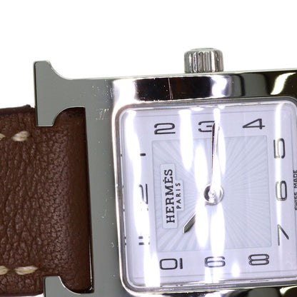 HERMES H watch Watches HH1.210 Stainless Steel/Leather Ladies