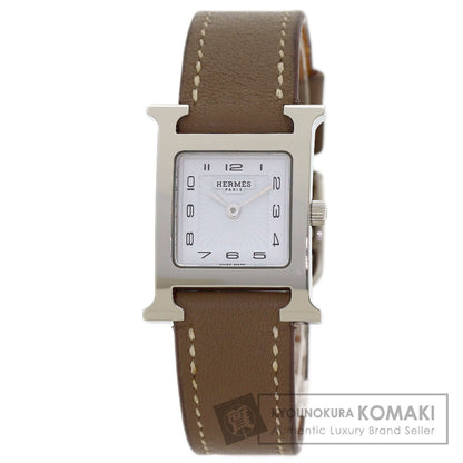 HERMES H watch Watches HH1.210 Stainless Steel/Leather Ladies