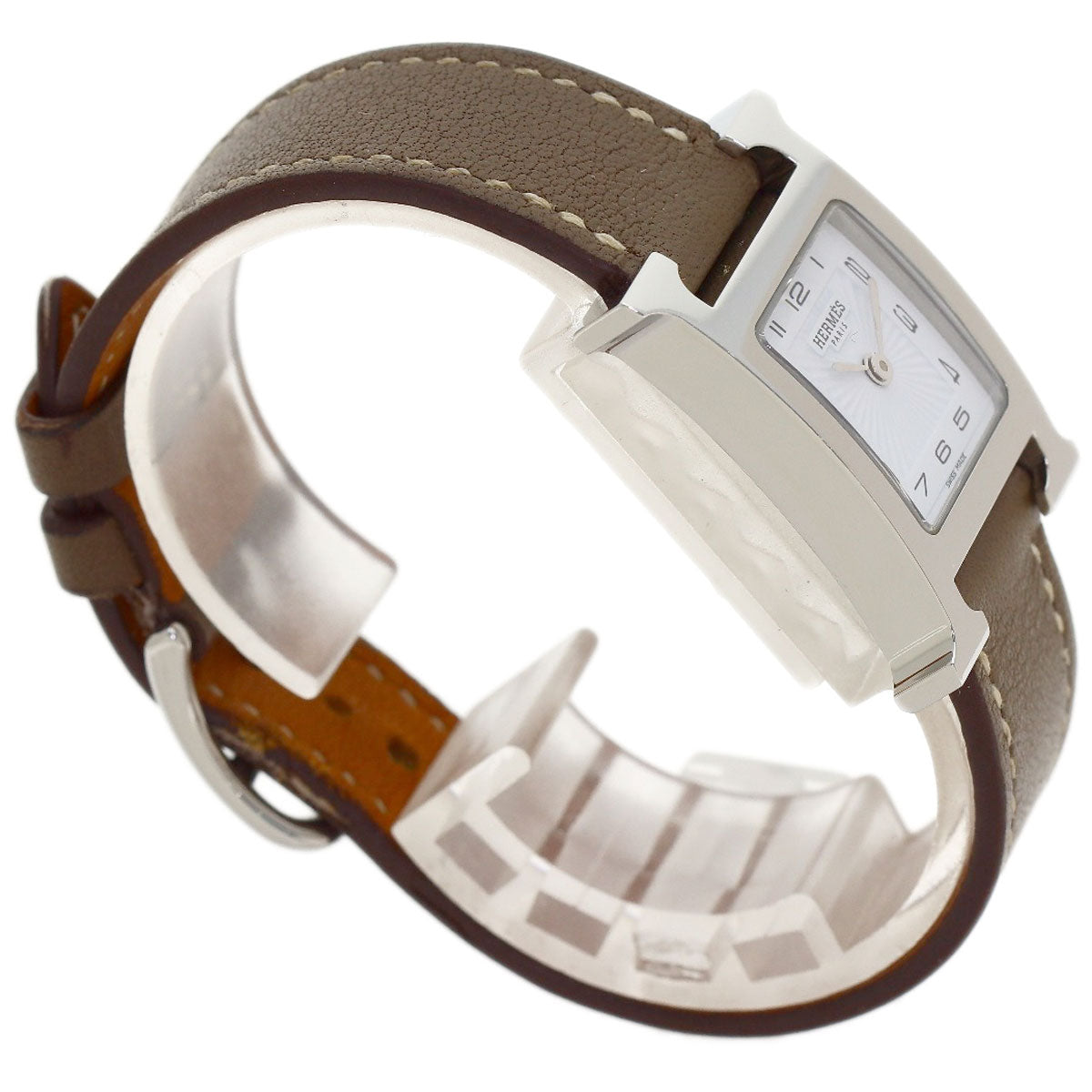HERMES H watch Watches HH1.210 Stainless Steel/Leather Ladies