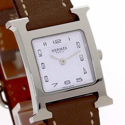 HERMES H watch Watches HH1.210 Stainless Steel/Leather Ladies