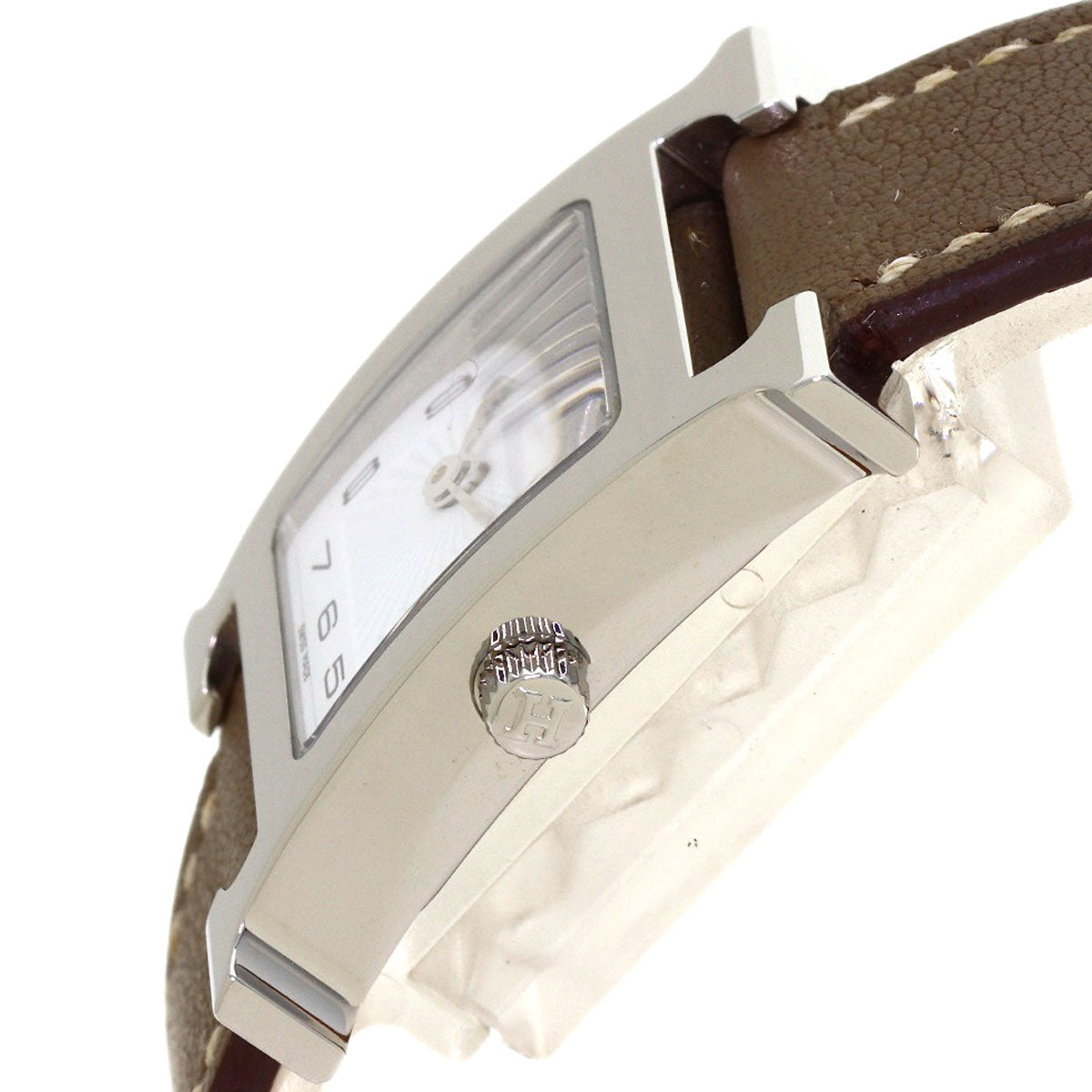 HERMES H watch Watches HH1.210 Stainless Steel/Leather Ladies
