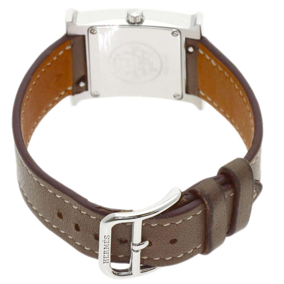 HERMES H watch Watches HH1.210 Stainless Steel/Leather Ladies