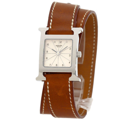 HERMES H watch Deburuturu Watches HH1.210 Stainless Steel/Leather Ladies