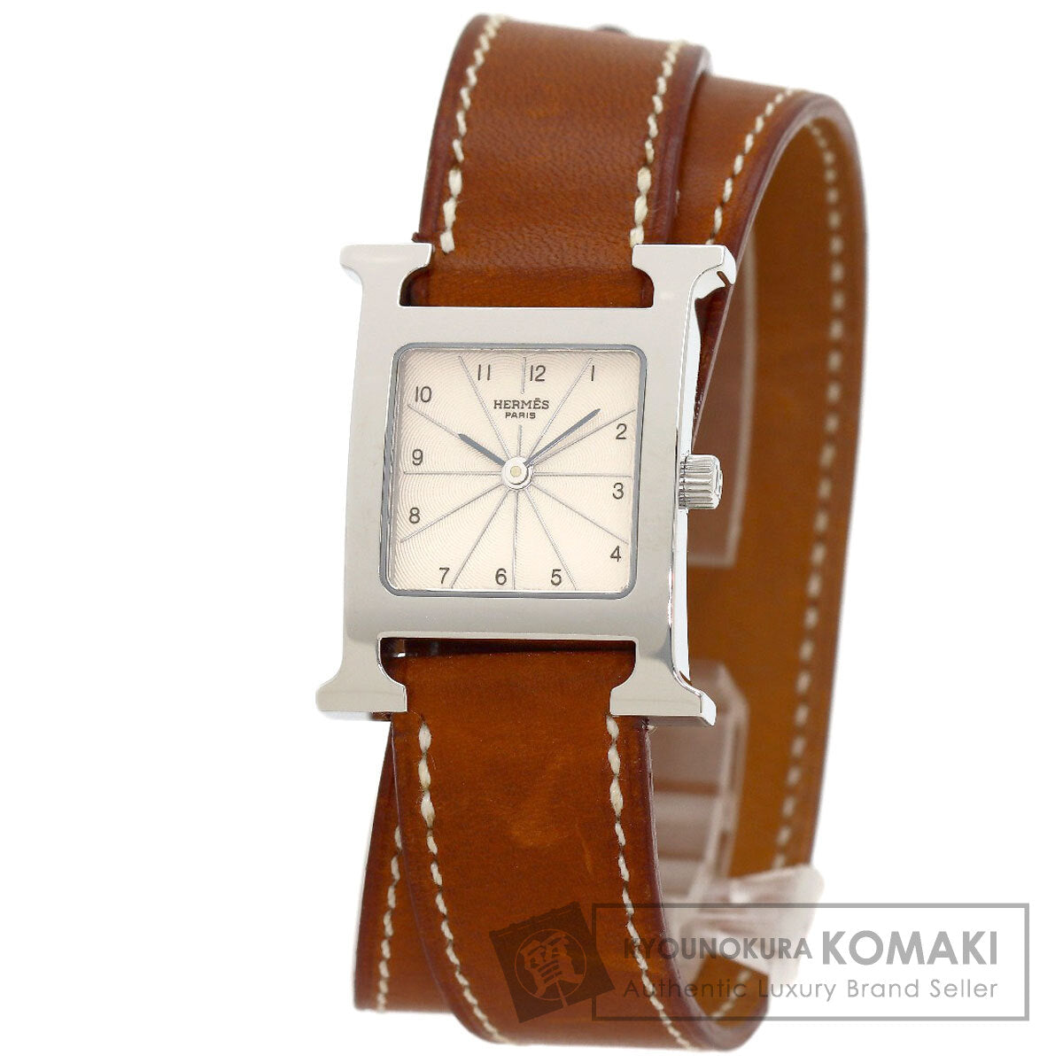 HERMES H watch Deburuturu Watches HH1.210 Stainless Steel/Leather Ladies