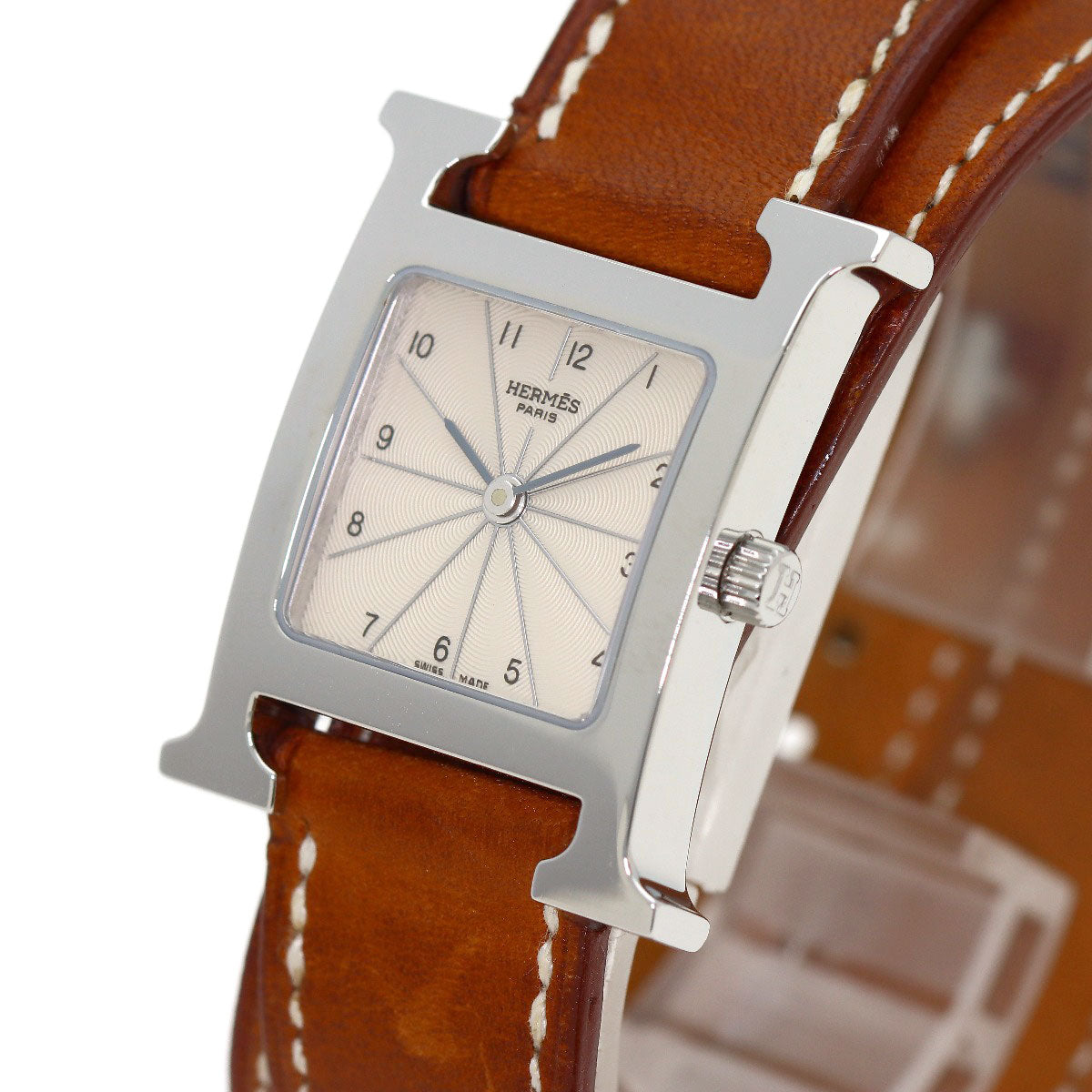HERMES H watch Deburuturu Watches HH1.210 Stainless Steel/Leather Ladies