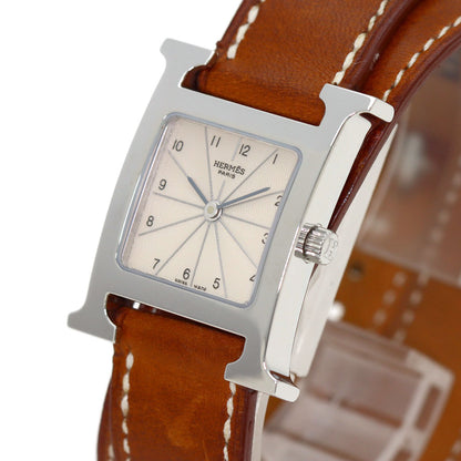 HERMES H watch Deburuturu Watches HH1.210 Stainless Steel/Leather Ladies