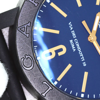BVLGARI BVLGARI BVLGARI Carbon Gold Blue Watches BBP40BC carbon/Leather mens
