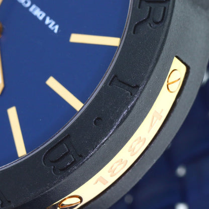 BVLGARI BVLGARI BVLGARI Carbon Gold Blue Watches BBP40BC carbon/Leather mens