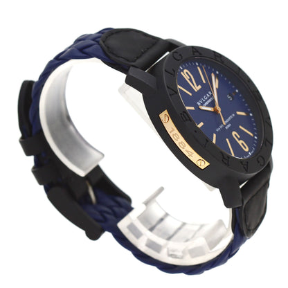 BVLGARI BVLGARI BVLGARI Carbon Gold Blue Watches BBP40BC carbon/Leather mens