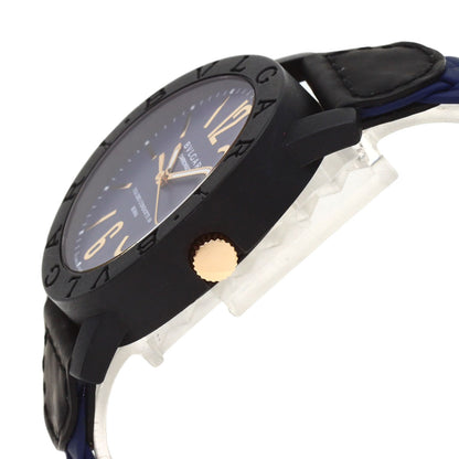 BVLGARI BVLGARI BVLGARI Carbon Gold Blue Watches BBP40BC carbon/Leather mens