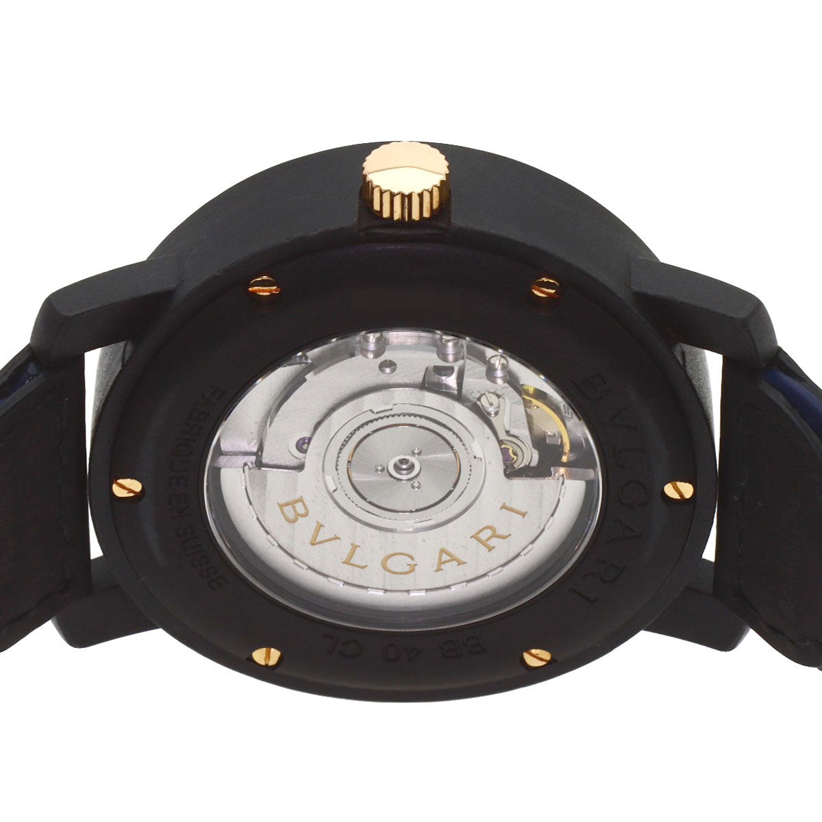 BVLGARI BVLGARI BVLGARI Carbon Gold Blue Watches BBP40BC carbon/Leather mens