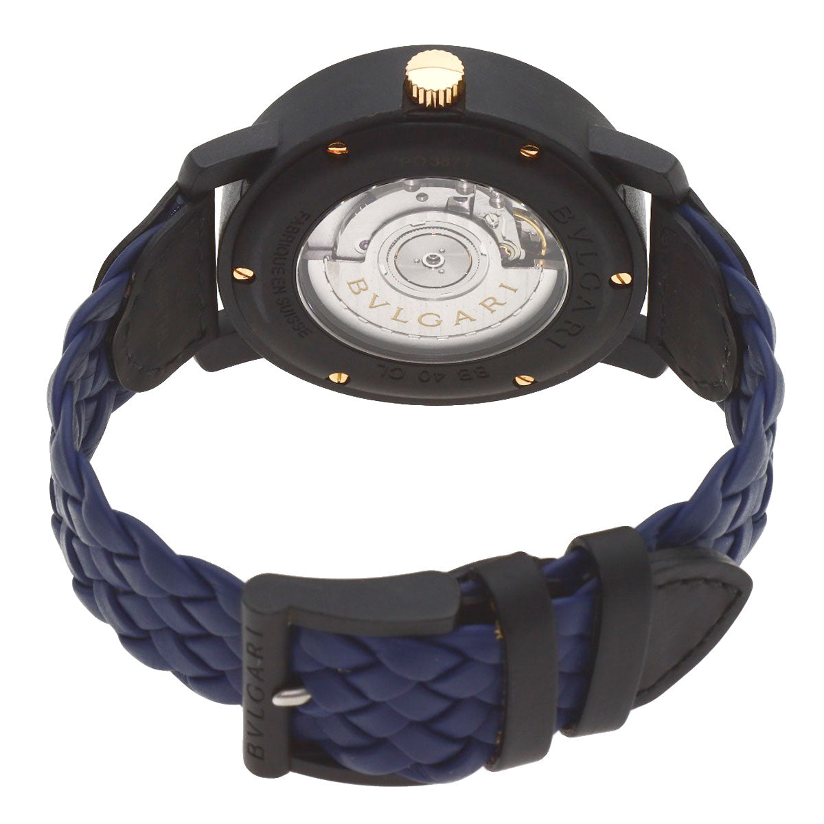 BVLGARI BVLGARI BVLGARI Carbon Gold Blue Watches BBP40BC carbon/Leather mens