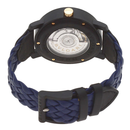 BVLGARI BVLGARI BVLGARI Carbon Gold Blue Watches BBP40BC carbon/Leather mens