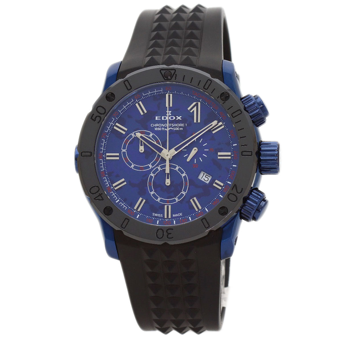 EDOX Chrono Offshore 1 Watches 10221-37BU5-BUM5 Stainless Steel/Rubber mens