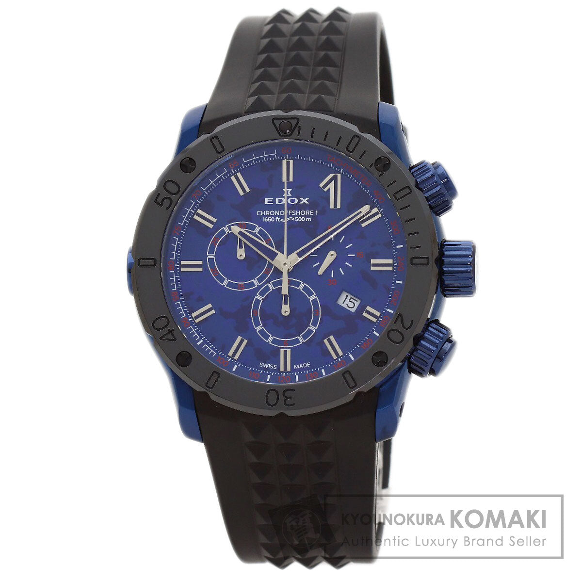 EDOX Chrono Offshore 1 Watches 10221-37BU5-BUM5 Stainless Steel/Rubber mens