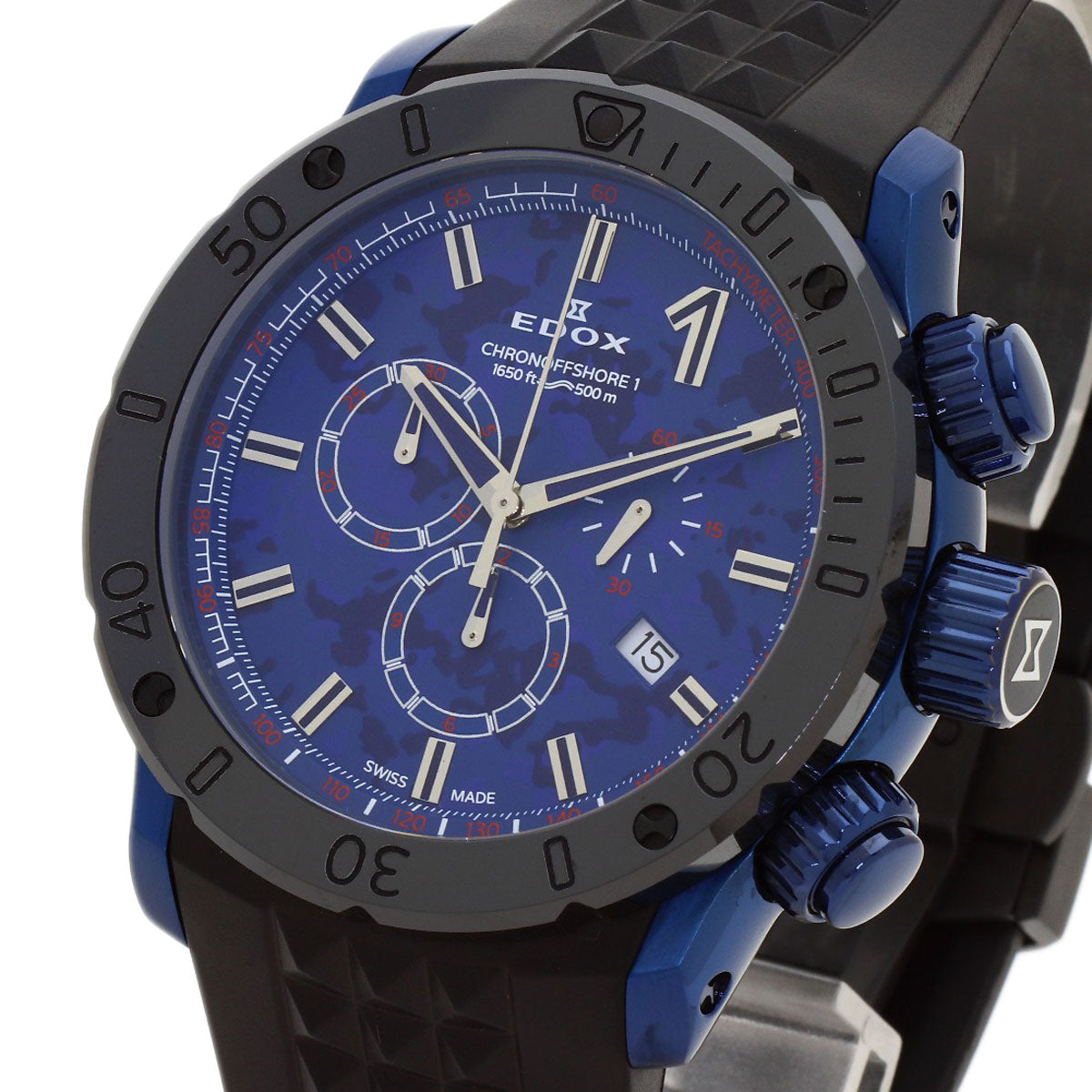 EDOX Chrono Offshore 1 Watches 10221-37BU5-BUM5 Stainless Steel/Rubber mens