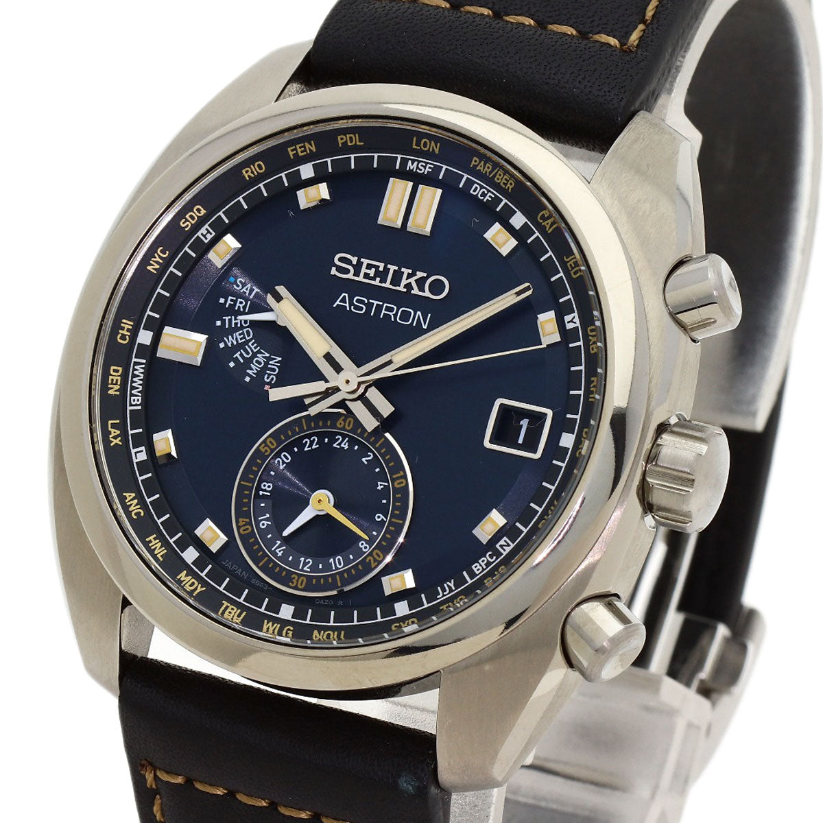 SEIKO Astron Watches SBXY007 8B63-0AZ0 Titanium/Leather mens