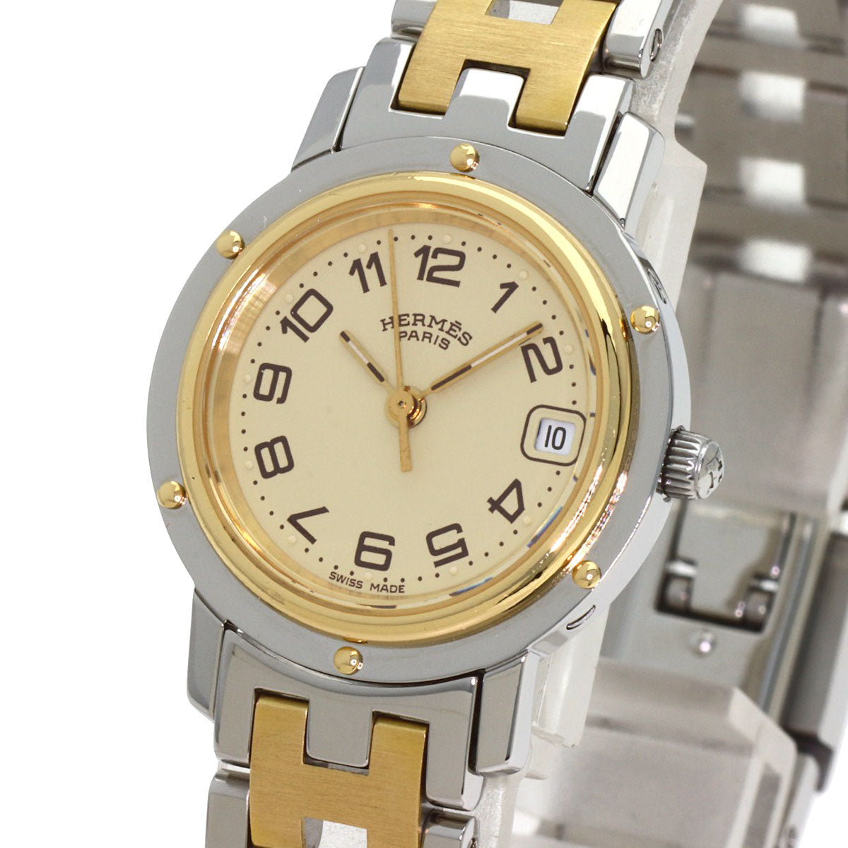HERMES Clipper Watches CL4.220 Stainless Steel/SSxGP Ladies