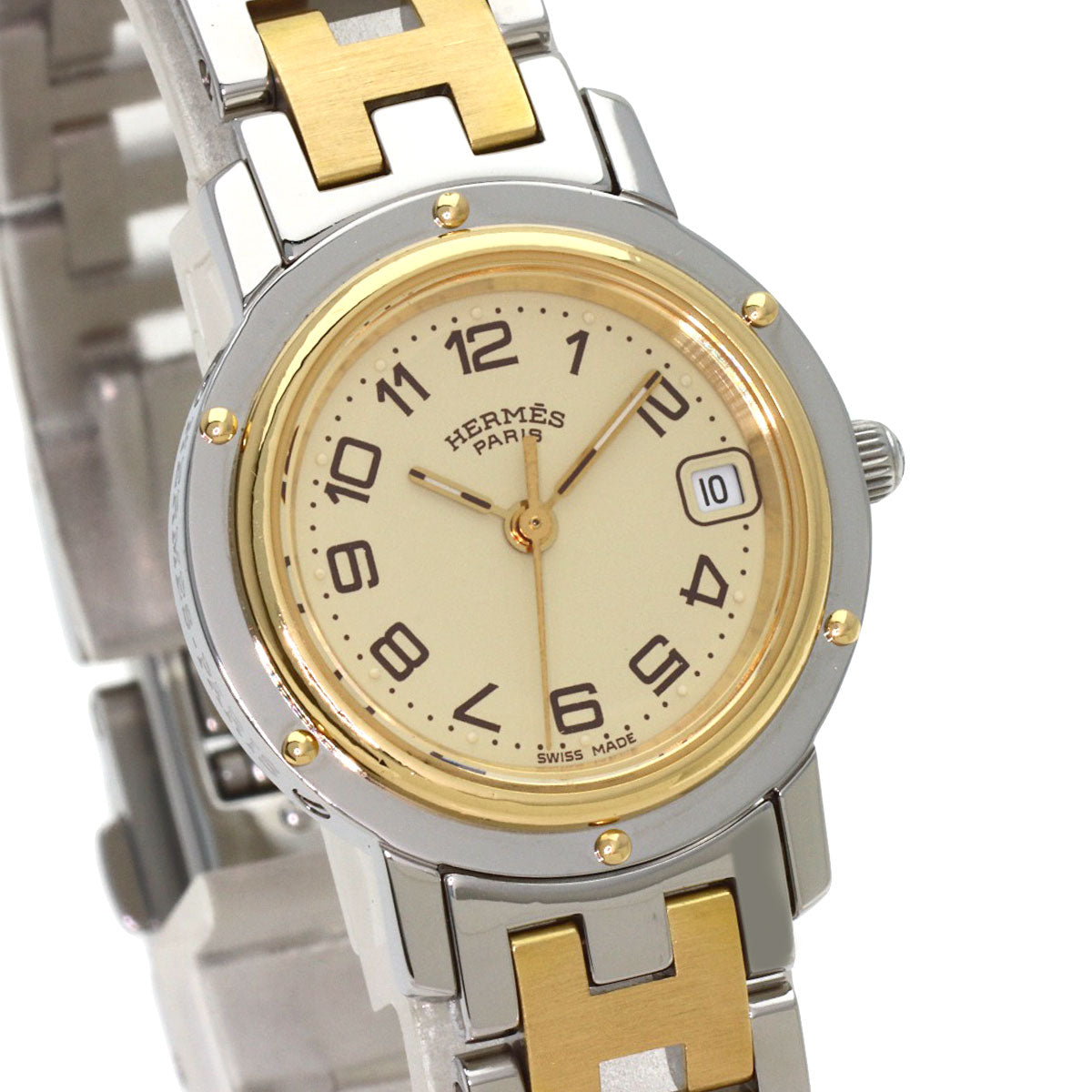 HERMES Clipper Watches CL4.220 Stainless Steel/SSxGP Ladies